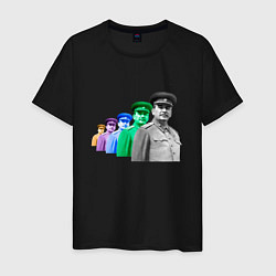 Футболка хлопковая мужская Pop art товарищ Сталин, цвет: черный