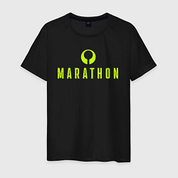 Футболка хлопковая мужская Marathon logo, цвет: черный