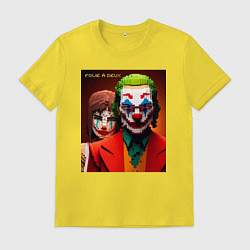 Футболка хлопковая мужская Joker and Minecraft - collaboration, цвет: желтый