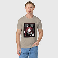 Футболка хлопковая мужская Человек-бензопила Angel Devil, цвет: миндальный — фото 2