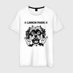 Футболка хлопковая мужская Linkin Park 2024 - rock dog, цвет: белый