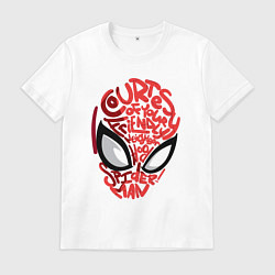 Футболка хлопковая мужская Spider-Man text, цвет: белый