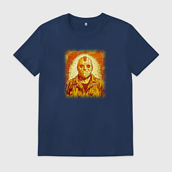 Футболка хлопковая мужская Джейсон Вурхиз из хоррор-фильма Пятница 13, цвет: тёмно-синий