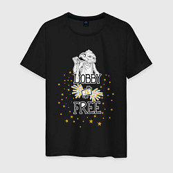 Футболка хлопковая мужская Dobby is free, цвет: черный