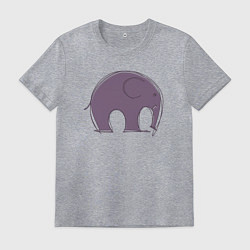 Футболка хлопковая мужская Милый слон, цвет: меланж