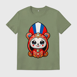 Футболка хлопковая мужская Сувенир из России, цвет: авокадо