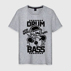 Футболка хлопковая мужская Drum n Bass: More Bass, цвет: меланж