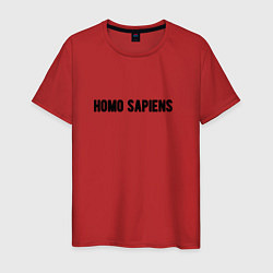 Футболка хлопковая мужская Homo sapiens, цвет: красный