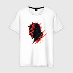 Футболка хлопковая мужская Darth Maul - Star Wars, цвет: белый