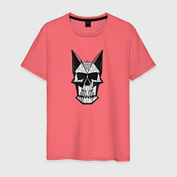 Футболка хлопковая мужская Skull symbol, цвет: коралловый