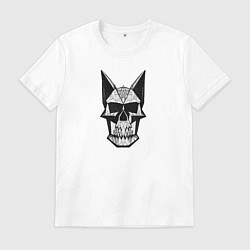 Футболка хлопковая мужская Skull symbol, цвет: белый
