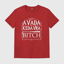 Футболка хлопковая мужская Гарри Поттер - авада кедавра бич, цвет: красный