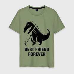 Футболка хлопковая мужская Godzilla best friend, цвет: авокадо