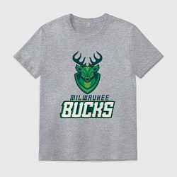 Футболка хлопковая мужская Milwaukee Bucks NBA, цвет: меланж
