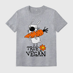 Футболка хлопковая мужская True vegan (истинный веган), цвет: меланж