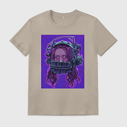 Футболка хлопковая мужская Аманда Янг, цвет: миндальный