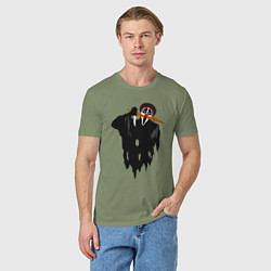 Футболка хлопковая мужская Крик-мужик из Деревня дураков мем, цвет: авокадо — фото 2