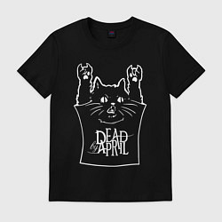 Футболка хлопковая мужская Dead by April - cat rock, цвет: черный
