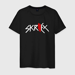 Футболка хлопковая мужская Skrillex - logo, цвет: черный