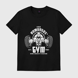 Футболка хлопковая мужская Lord humungus - gym workout, цвет: черный