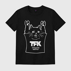 Футболка хлопковая мужская Thousand Foot Krutch - cat rock, цвет: черный