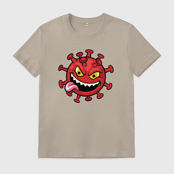 Футболка хлопковая мужская Забавный вирус, цвет: миндальный