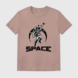 Футболка хлопковая мужская Space mood, цвет: пыльно-розовый