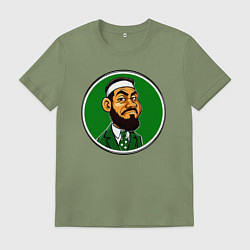 Футболка хлопковая мужская Бостон Селтикс Браун, цвет: авокадо