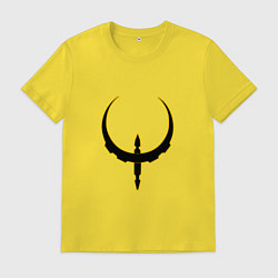Футболка хлопковая мужская Чёрно-жёлтый знак quake, цвет: желтый