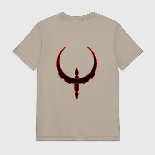 Мужская футболка Чёрно-красный знак quake / Миндальный – фото 2