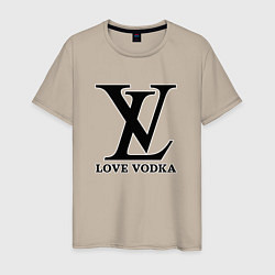 Футболка хлопковая мужская Love vodka, цвет: миндальный