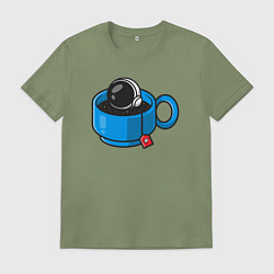 Футболка хлопковая мужская Space tea, цвет: авокадо