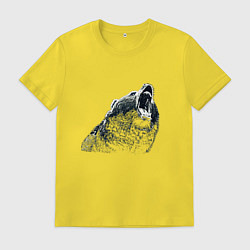 Футболка хлопковая мужская Бурый в гневе, цвет: желтый