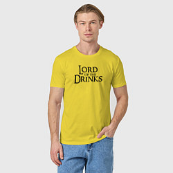 Футболка хлопковая мужская Lord of the drinks logo, цвет: желтый — фото 2