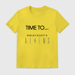 Футболка хлопковая мужская Time to aliens, цвет: желтый