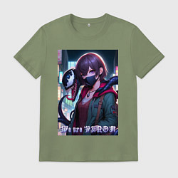 Футболка хлопковая мужская We are Venom - meme, цвет: авокадо