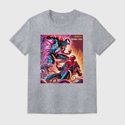 Футболка хлопковая мужская Spider-man vs Venom ai art fantasy, цвет: меланж