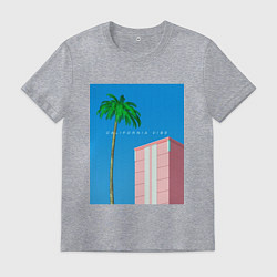 Футболка хлопковая мужская Калифорния вайб, цвет: меланж