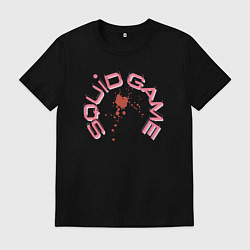 Футболка хлопковая мужская Squid game blood, цвет: черный