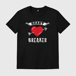 Футболка хлопковая мужская Разбиватель сердец, цвет: черный