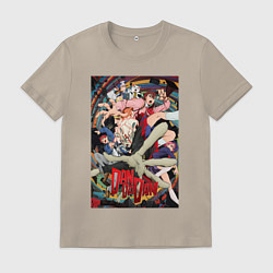 Футболка хлопковая мужская Dandadan: All Persons, цвет: миндальный