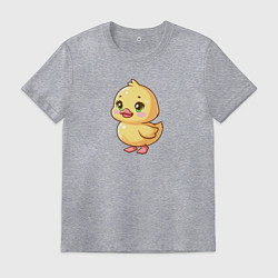Футболка хлопковая мужская Желтая уточка, цвет: меланж