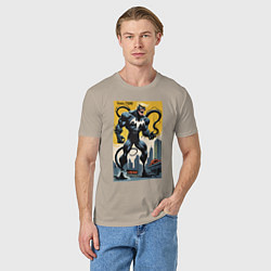 Футболка хлопковая мужская Trump-Venom superhero - ai art fantasy, цвет: миндальный — фото 2