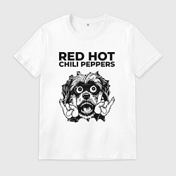 Футболка хлопковая мужская Red Hot Chili Peppers - rock dog, цвет: белый