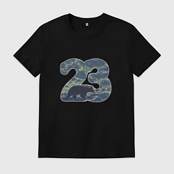 Футболка хлопковая мужская Двадцать три, цвет: черный