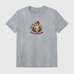 Футболка хлопковая мужская Сиба ину воин варвар, цвет: меланж