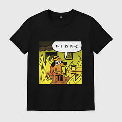 Футболка хлопковая мужская Пес - все в порядке, цвет: черный