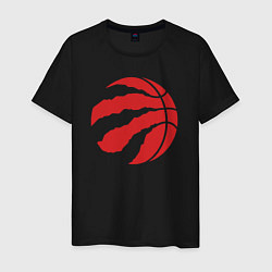 Футболка хлопковая мужская Raptors ball, цвет: черный