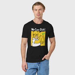 Футболка хлопковая мужская Homer can doh, цвет: черный — фото 2