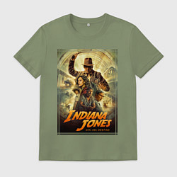 Футболка хлопковая мужская Indiana Jones and the dial of destiny, цвет: авокадо